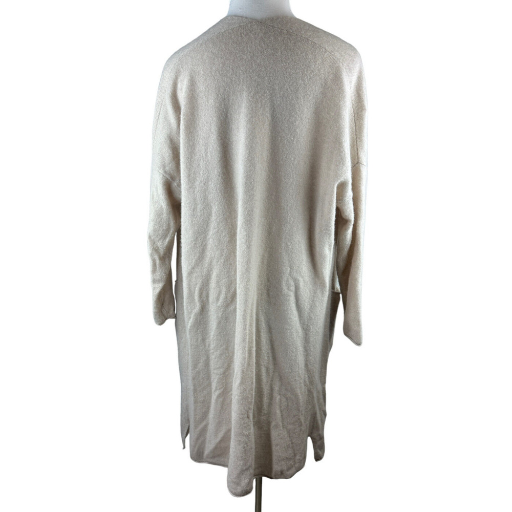 Van Winkle & Co. Long Sleeve Open Front Cashmere Duster Long Cardigan Tan Large - Picture 8 of 11